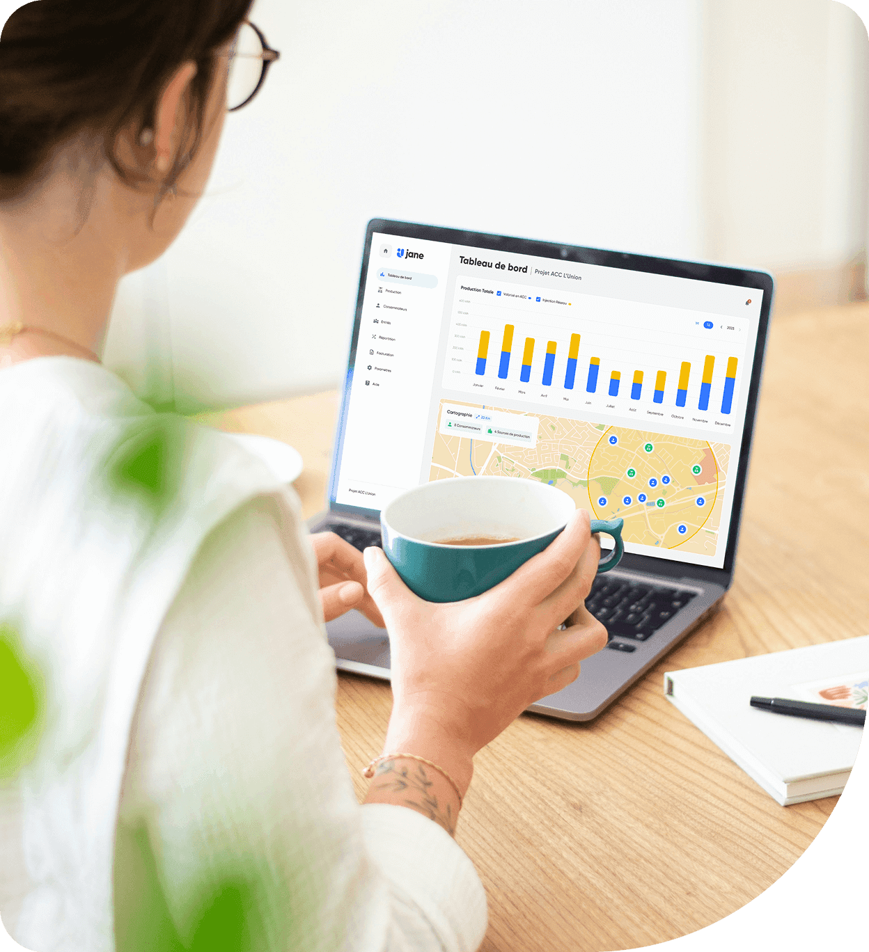 Client Jane consultant son tableau de bord