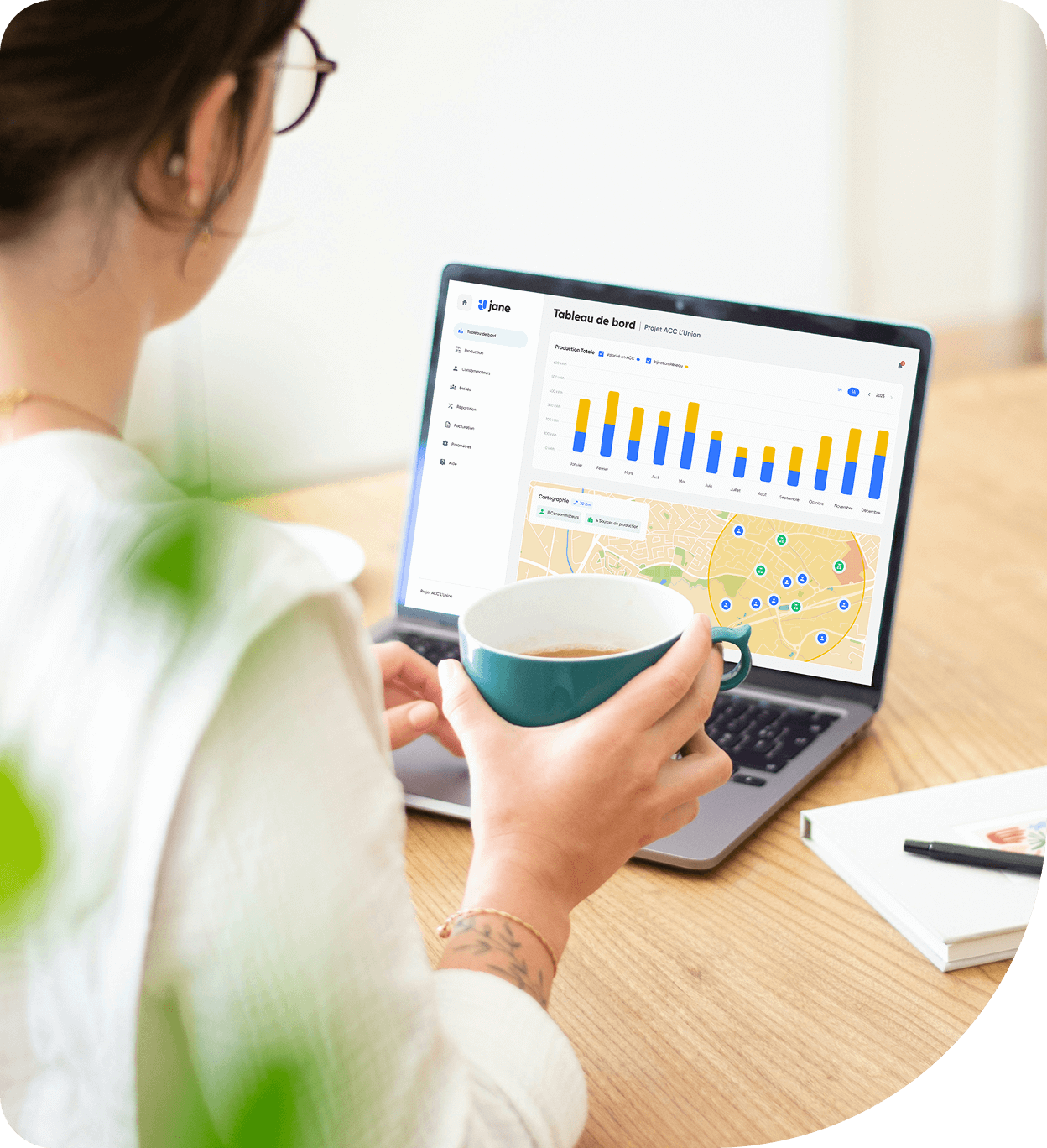 Client Jane consultant son tableau de bord